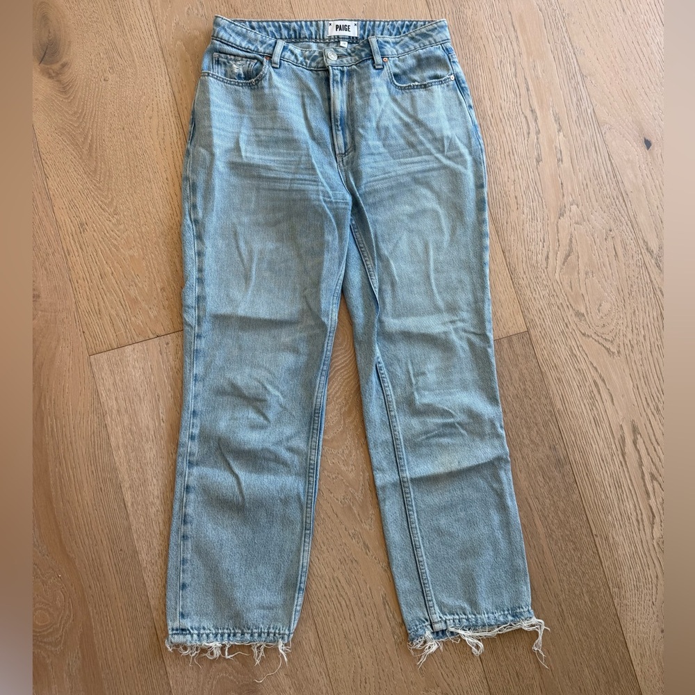 PAIGE Pale Blue Straight-Leg Jeans
